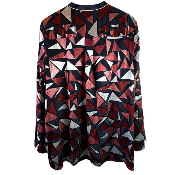 Lafayette 148 New York Desra Burnout Geometric Tunic Top Size XXL - Picture 6 of 8